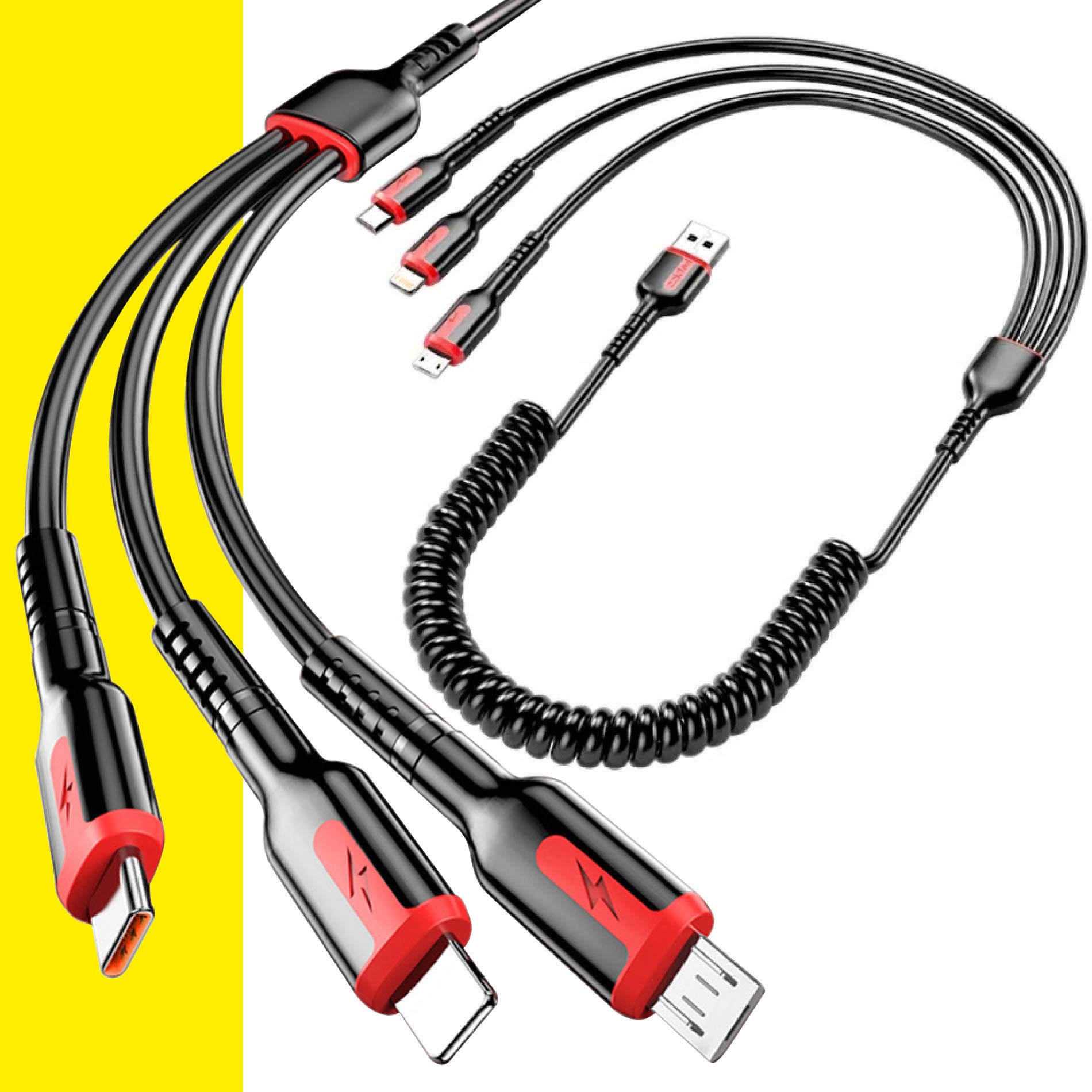 Miniatura 6 de Cable Espiral Multi 3 En 1 Carga Rápida